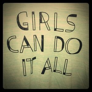 New Girl's SO Soft 3/4 Sleeve Cold Shoulder “Girls Can Do It All” Shirt